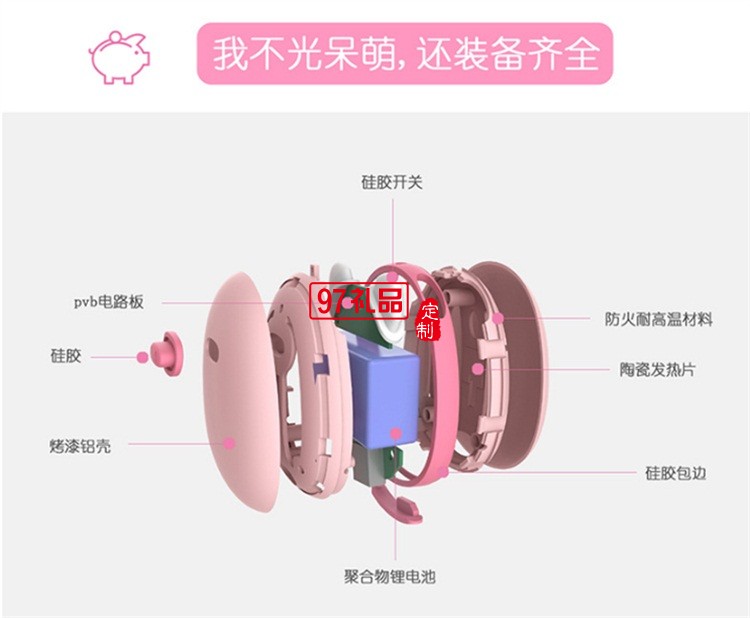 美年豬暖手寶迷你USB充電帶移動電源