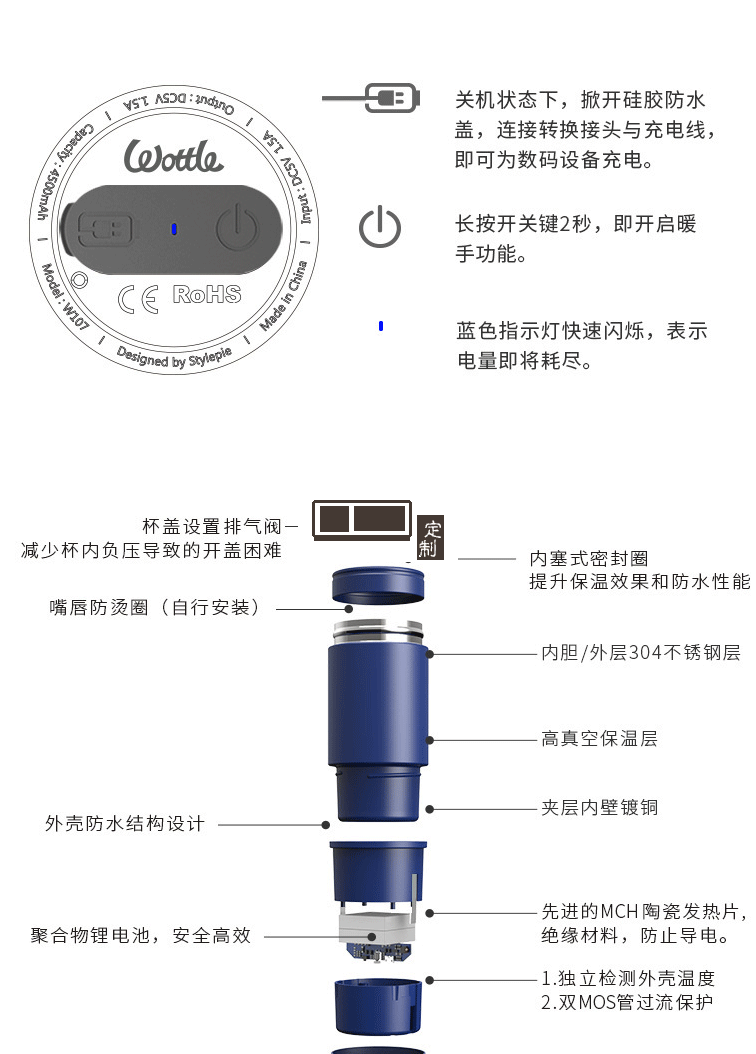 泰隆銀行定制多功能智能水杯