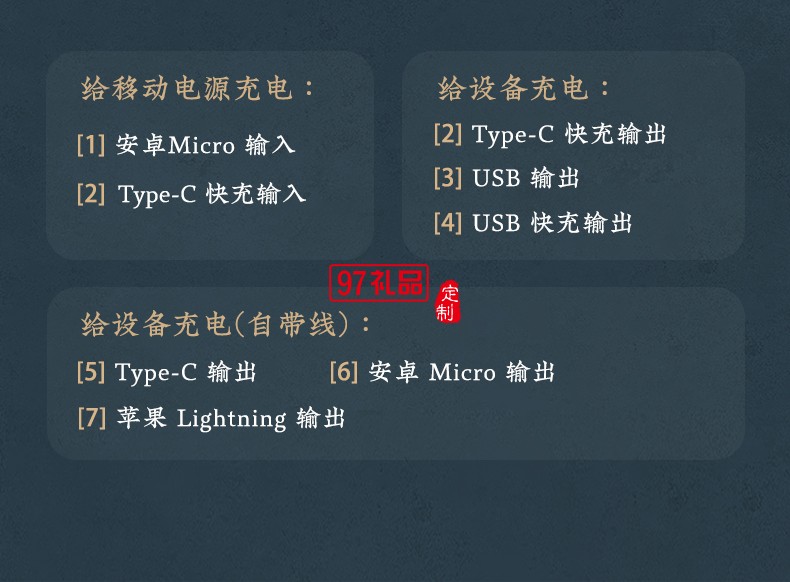 充電寶10000毫安小巧便攜自帶線手機移動電源