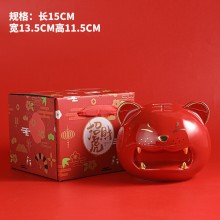 老虎儲(chǔ)蓄罐陶瓷生肖存錢罐虎年商務(wù)禮品地產(chǎn)保險(xiǎn)公司年會(huì)伴手禮