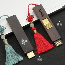 創(chuàng)意中國(guó)風(fēng)古風(fēng)紅木質(zhì)U盤 車載告高速定制刻字