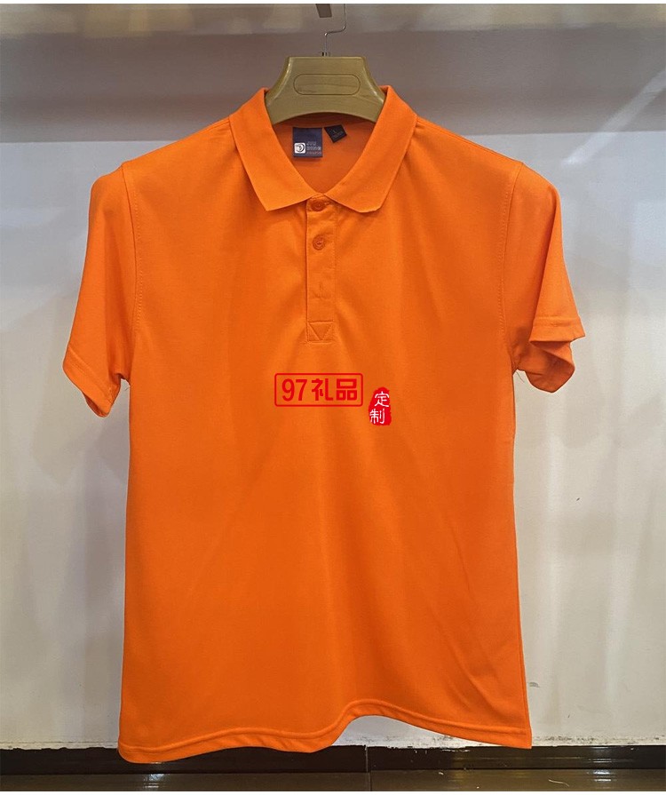 定制polo衫 180g紡棉純色翻領短袖工作服定制