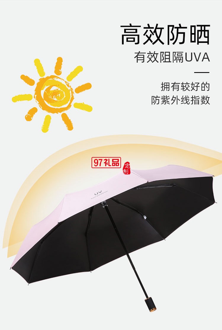 UV傘全自動折疊黑膠防曬防紫外線加厚晴雨兩用遮陽傘廣告雨傘