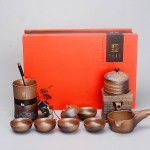 仿古懶人茶具套組茶沫釉款自動(dòng)茶具套裝特色茶具送客戶(hù)禮品定制