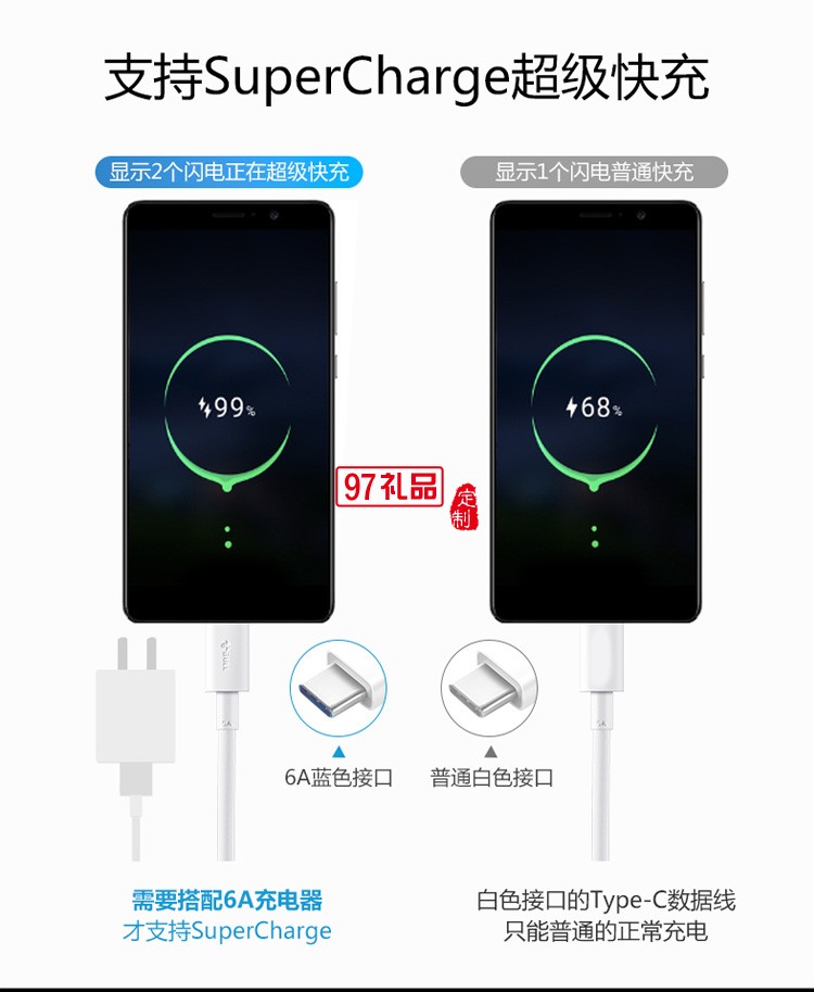 公牛5A數(shù)據(jù)線tpyec手機充電線快充線超級閃充定制公司廣告禮品