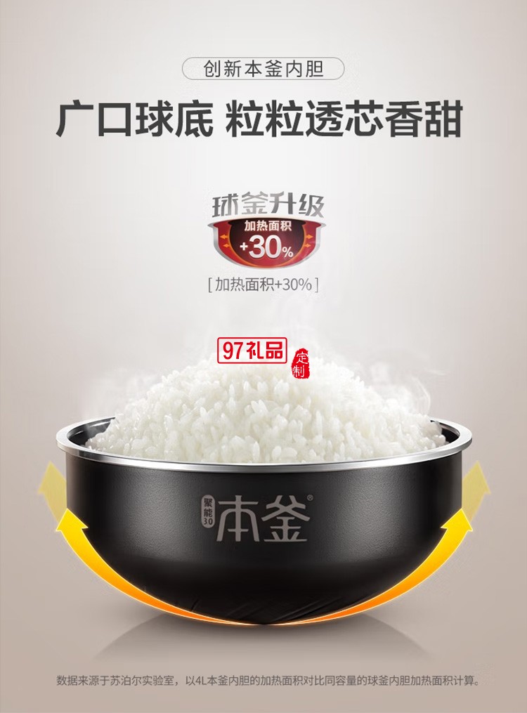 蘇泊爾電飯煲聚能本釜內(nèi)膽IH電磁柴火飯SF40HC60定制公司廣告禮品